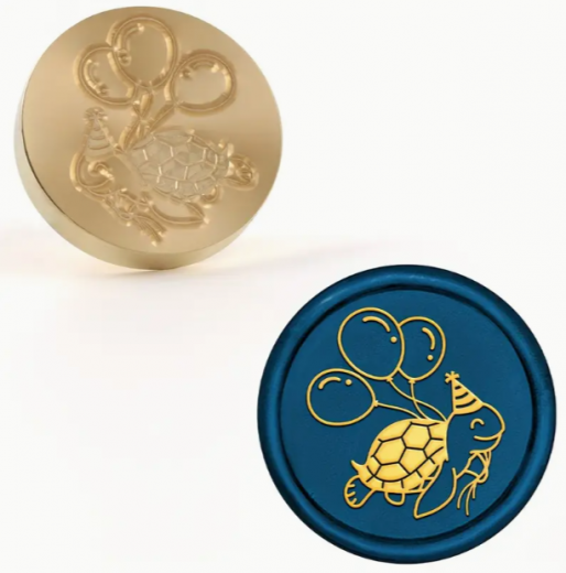 Siegelstempel Schildkröte mit Ballons
