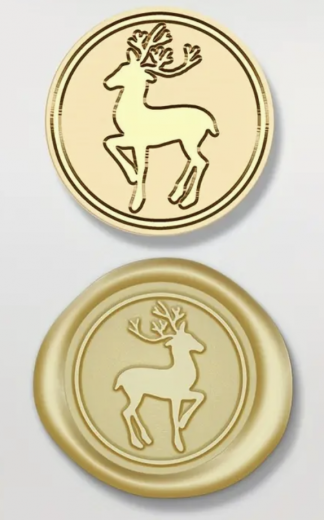 Siegelstempel Rentier stehend im Kreis