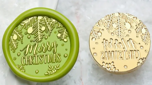 Siegelstempel Merry Christmas Schneeflocken