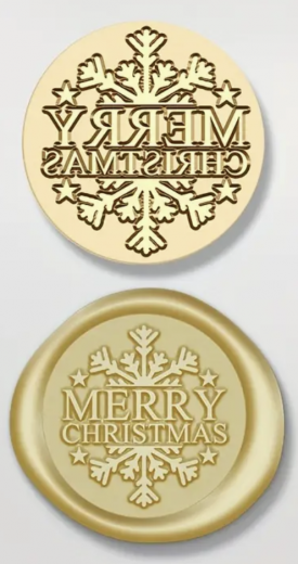 Siegelstempel Merry Christmas Schneeflocke