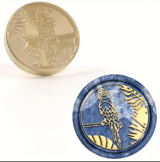 Siegelstempel Papagei auf dem Ast