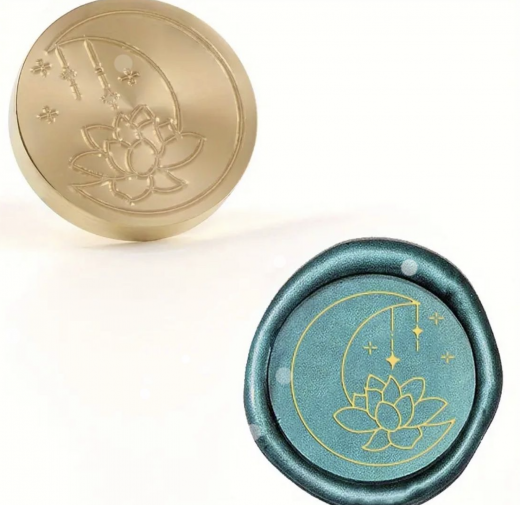 Siegelstempel Halbmond mit Lotusblume