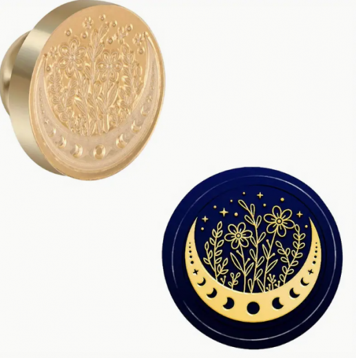 Siegelstempel Blumen auf Mond