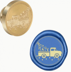 Siegelstempel LKW mit Weihnachtsbaum