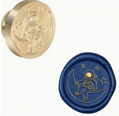 Siegelstempel Astronaut auf dem Mond