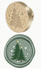 Siegelstempel Weihnachtsbäume im Schnee