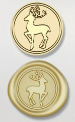 Siegelstempel Rentier stehend im Kreis