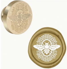 Siegelstempel Biene und Blumen