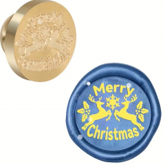 Siegelstempel Merry Christmas springende Rentiere