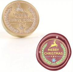 Siegelstempel Merry Christmas mit Rentier