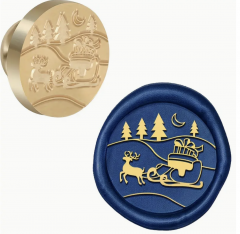 Siegelstempel Schlitten in der Nacht