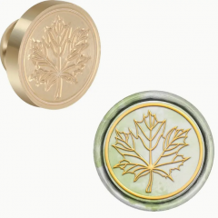 Siegelstempel Ahornblatt im Kreis