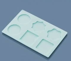 Silikonunterlage verschiedene Formen blau