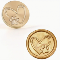 Siegelstempel Pfote und Herz