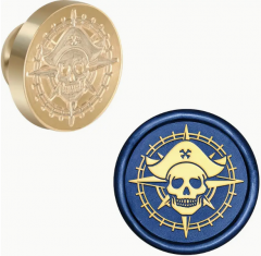 Siegelstempel Totenkopf im Kompassstern